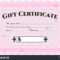 Pink Gift Certificate Template Stock Vector (Royalty Free In Pink Gift Certificate Template