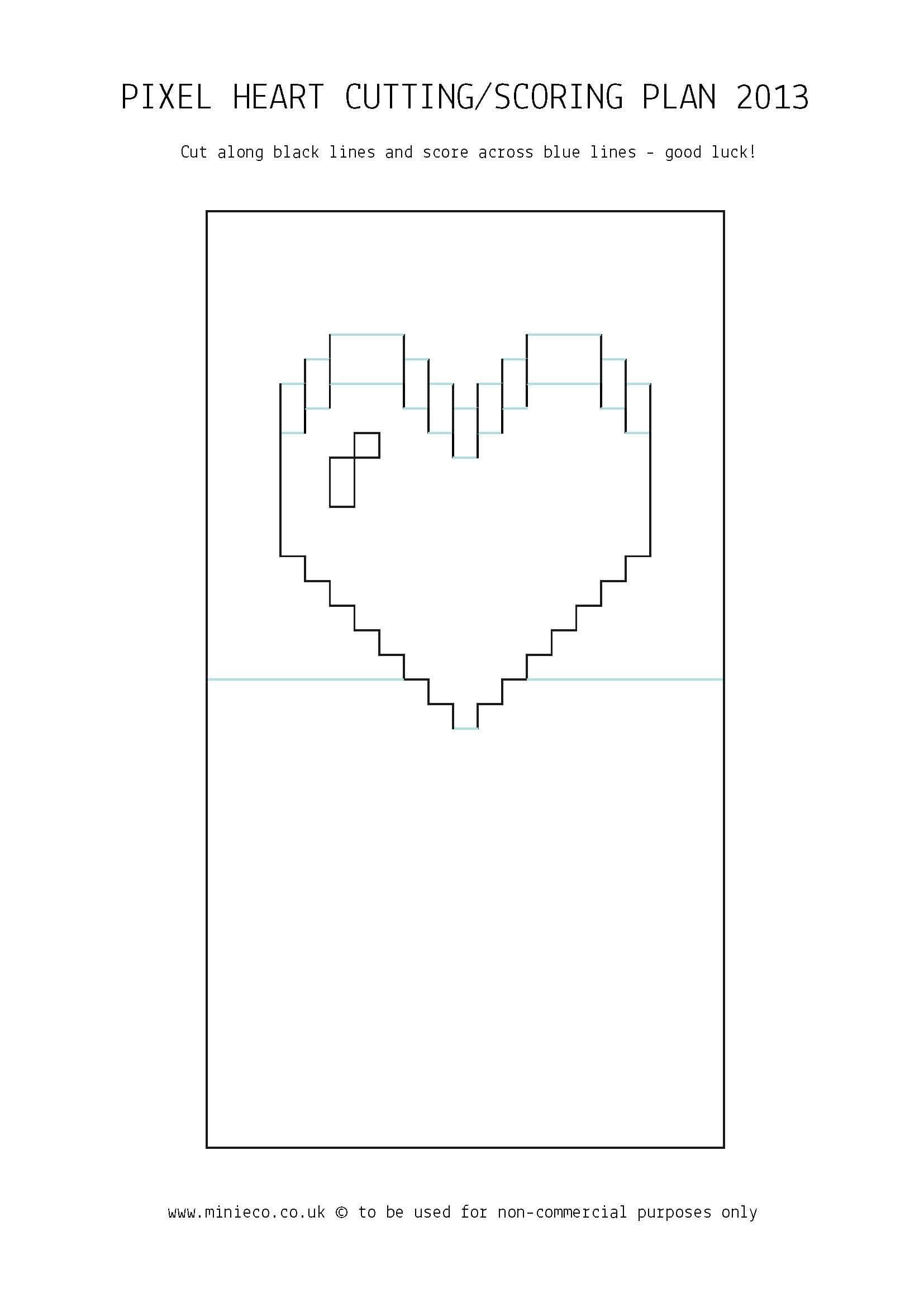 Pixel Heart Pop Up Card | Pop Up Card Templates, Heart Pop For Pop Out Heart Card Template