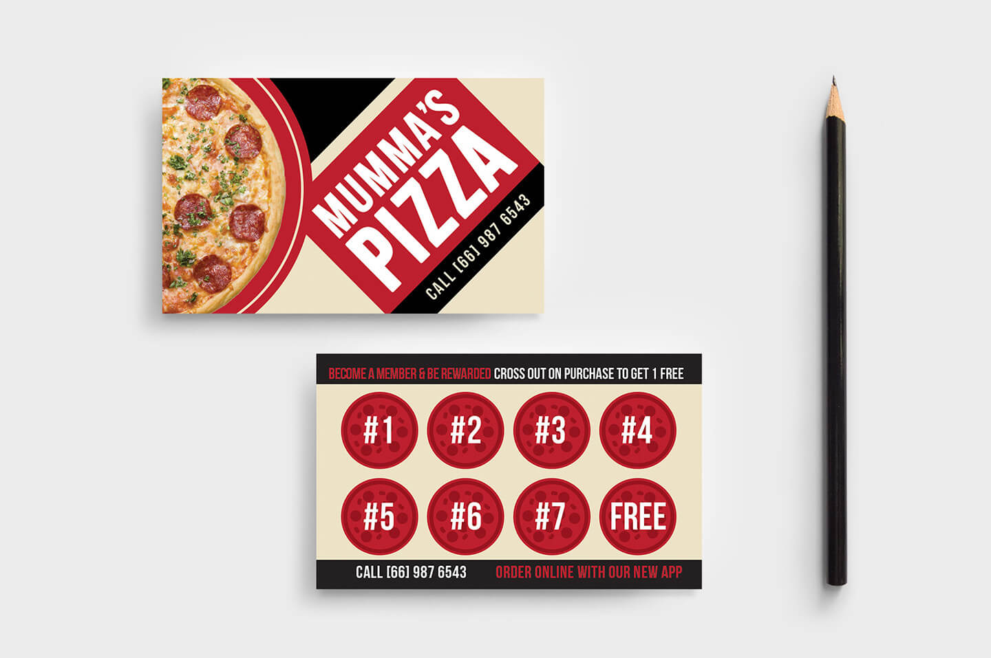 Pizza Restaurant Loyalty Card Template In Psd, Ai & Vector Inside Customer Loyalty Card Template Free