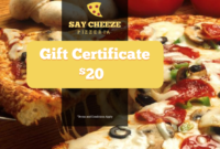 Pizzeria Restaurant Gift Certificate Template | Gift pertaining to Pizza Gift Certificate Template