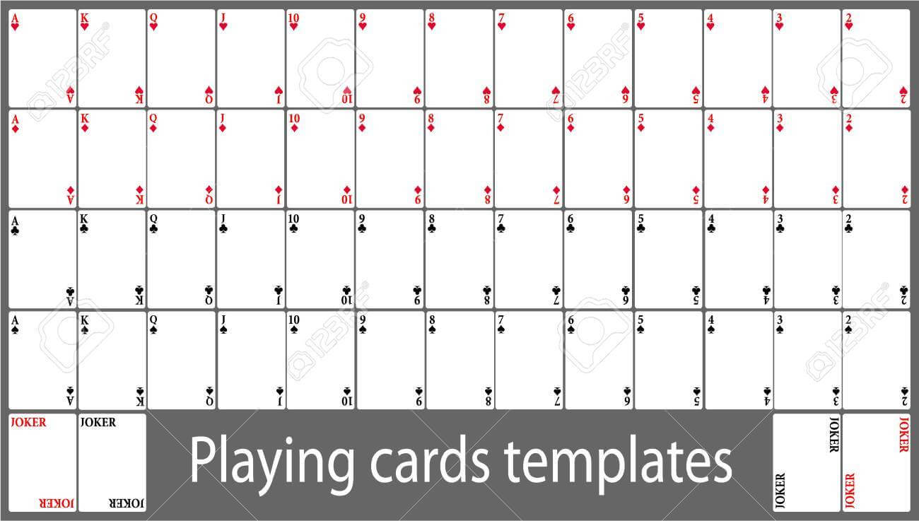 Playing Cards Template Set In Deck Of Cards Template