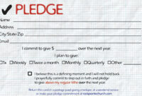Pledge Cards For Churches | Pledge Card Templates | Card with Free Pledge Card Template