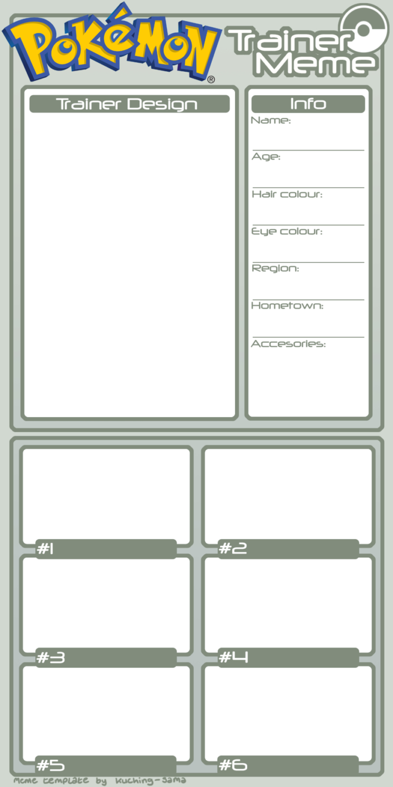 Pokemon Trainer Card Template