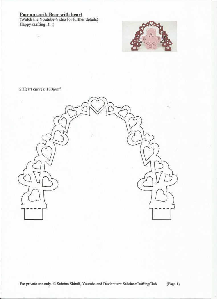 Pop Up Card Bear: Page 1Sabrinascraftingclub On Within Printable Pop Up Card Templates Free