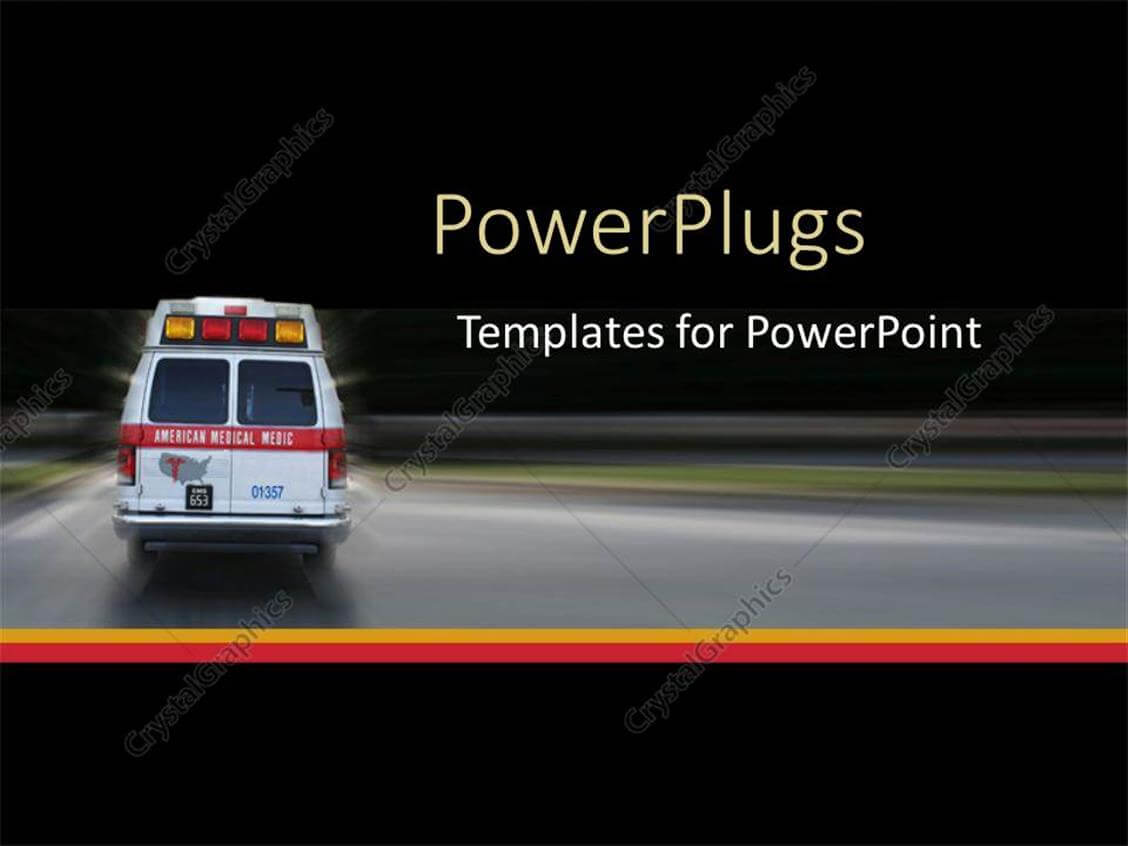 Powerpoint Template: Ambulance Going To Hospital For Throughout Ambulance Powerpoint Template