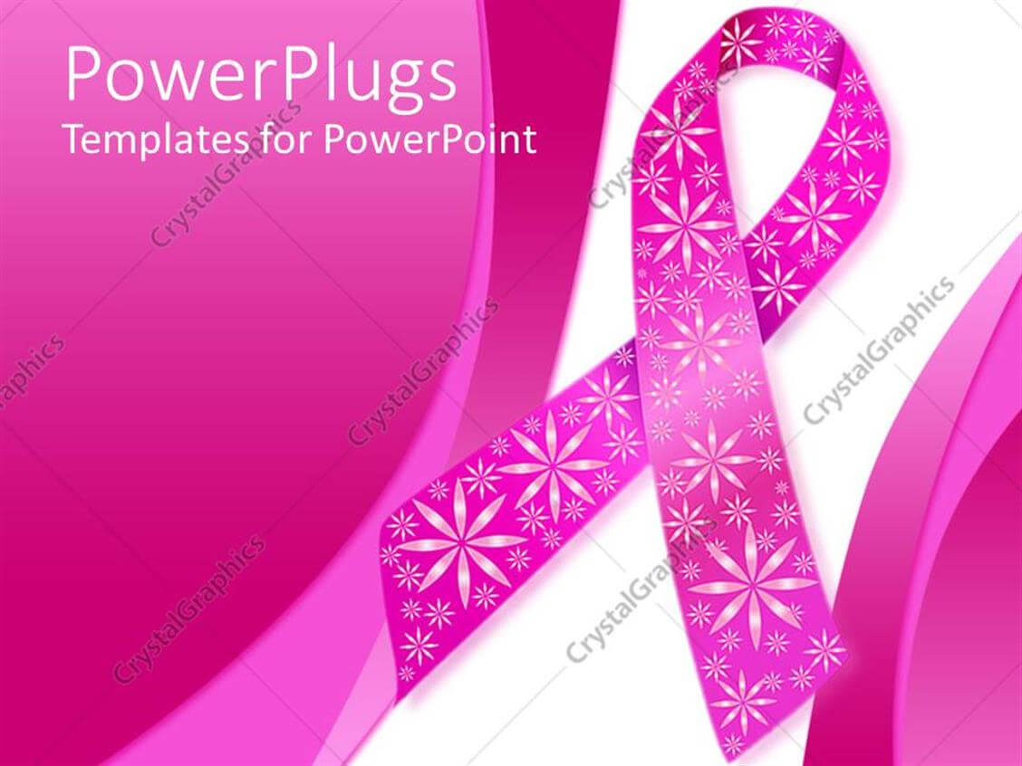 Powerpoint Template: Pink Breast Cancer Ribbon With Sparkly Within Breast Cancer Powerpoint Template
