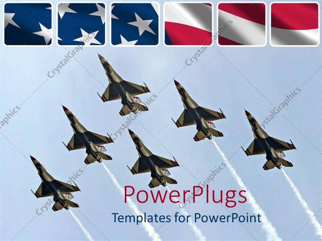 Powerpoint Template: Six Air Force Thunderbirds In Delta With Air Force Powerpoint Template