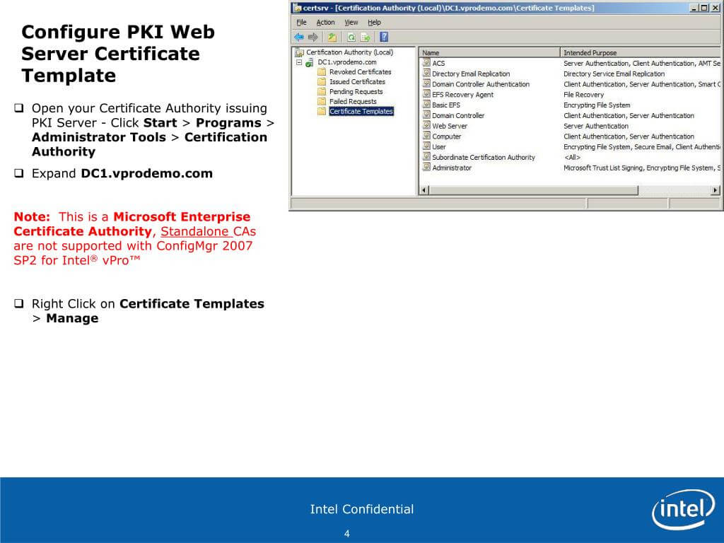 Ppt – Configure Pki Web Server Certificates For Each Inside Domain Controller Certificate Template