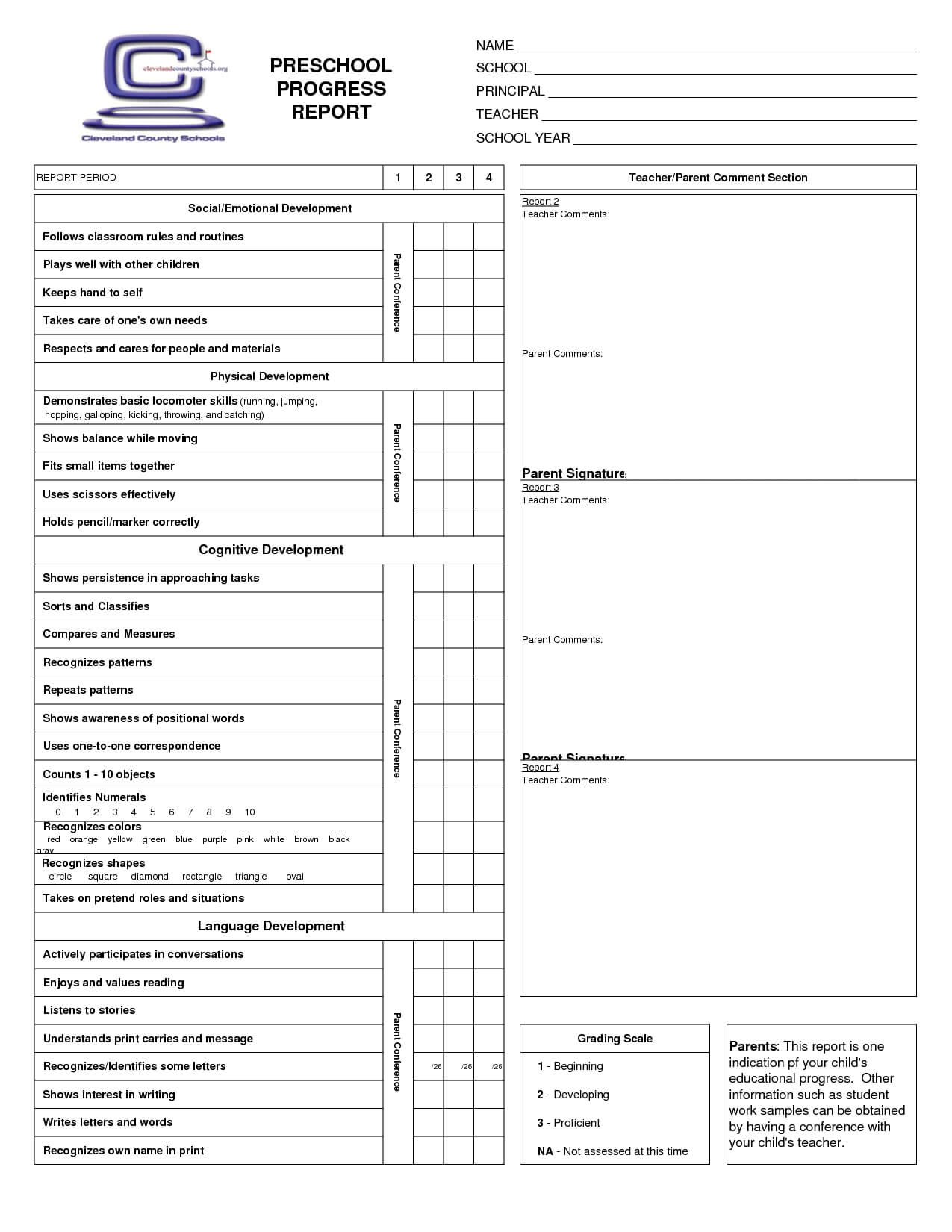 Preschool Report Card Template – Topa.mastersathletics.co Regarding Blank Report Card Template