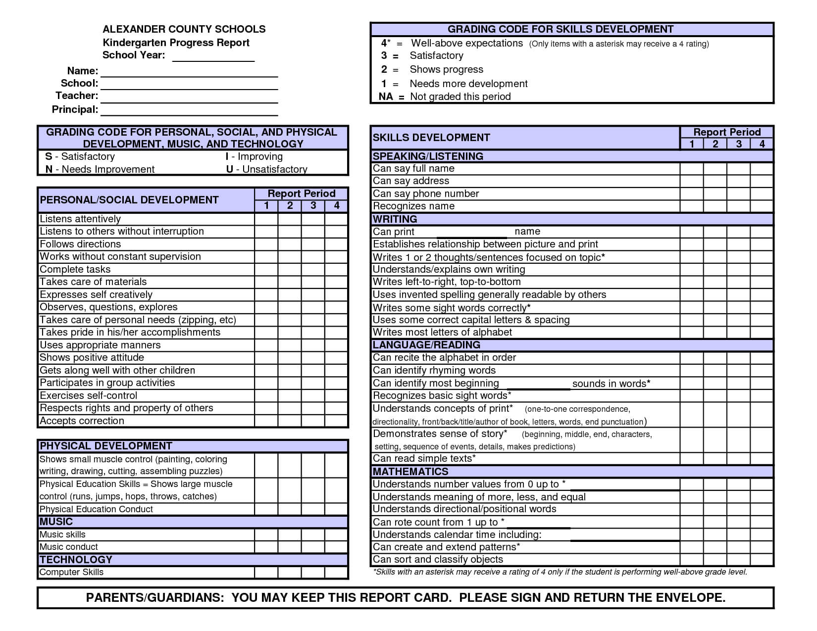 Preschool Report Card Template – Topa.mastersathletics.co With Homeschool Middle School Report Card Template