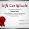 Present Certificate Templates ] – Form Gift Certificate With Present Certificate Templates