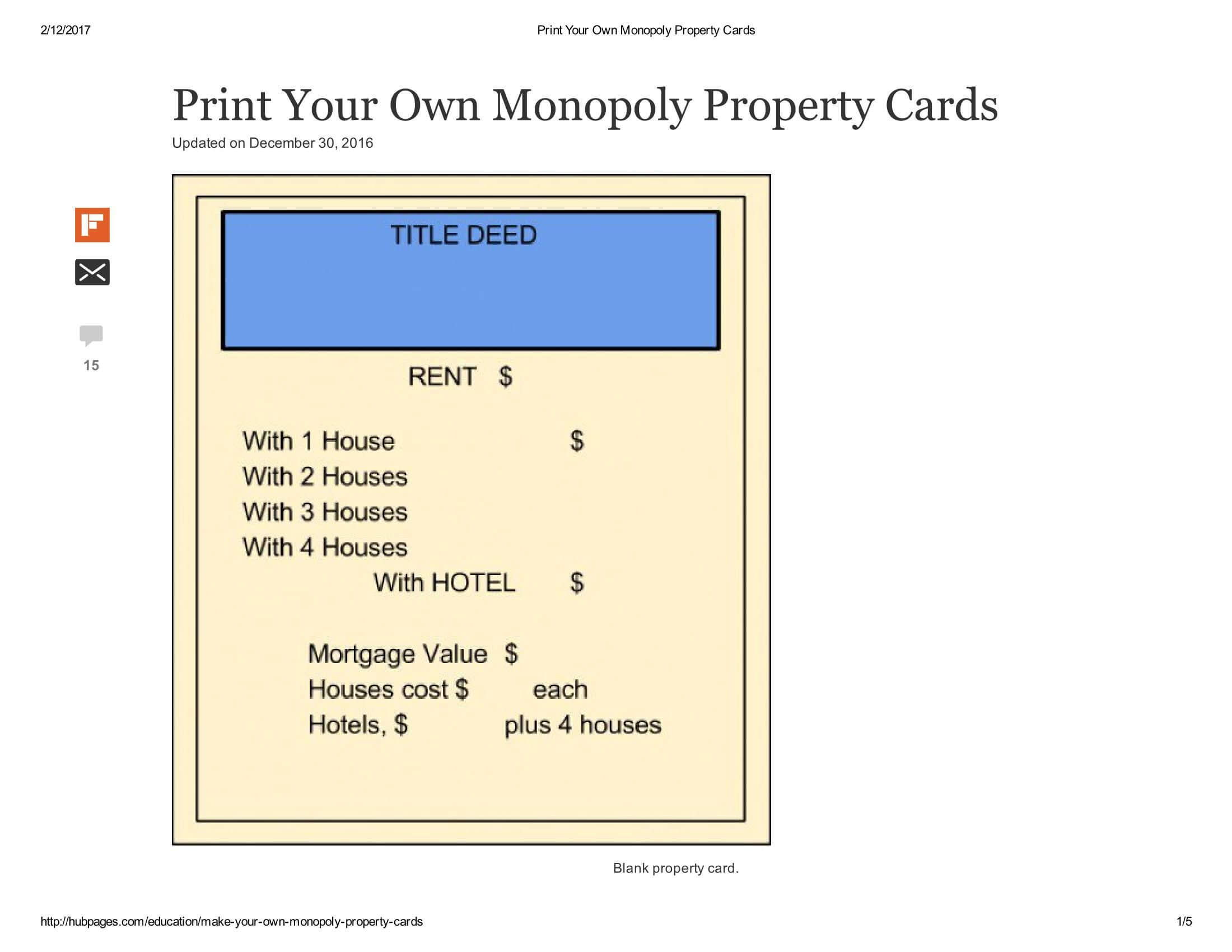 Print Your Own Monopoly Property Cards Document Pages 1 – 5 Throughout Monopoly Property Cards Template