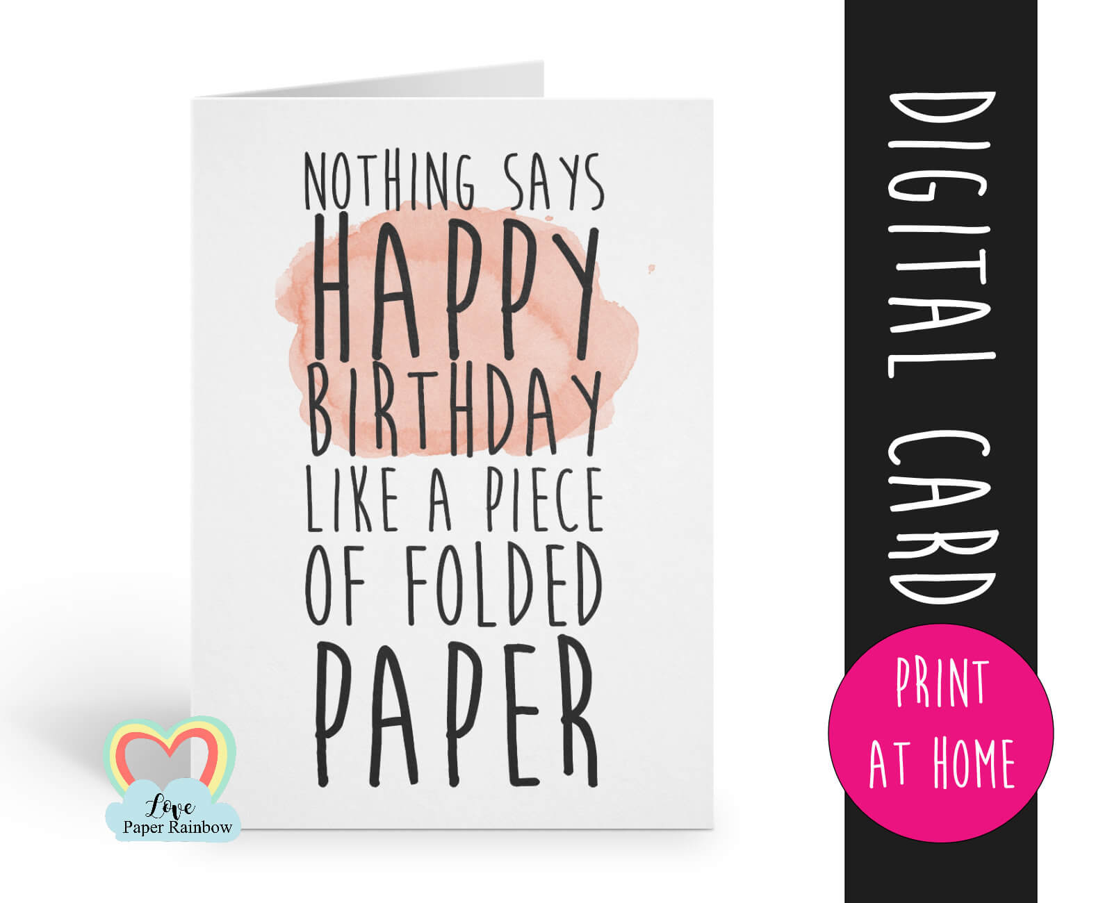 Printable Birthday Card Template Funny Birthday Card Instant With Regard To Foldable Birthday Card Template