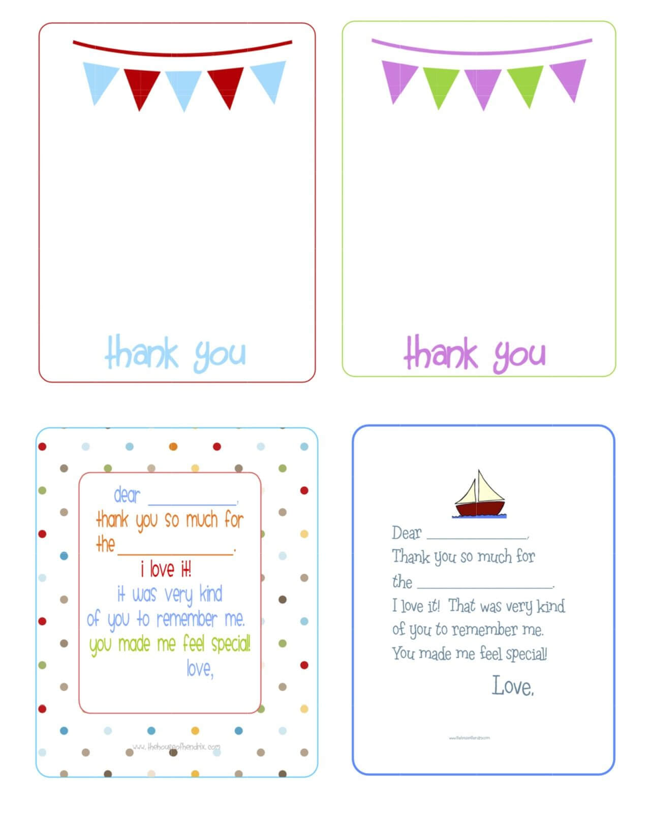 Printable Birthday Thank You Cards - | Birthday Thank You With Regard To Thank You Note Card Template