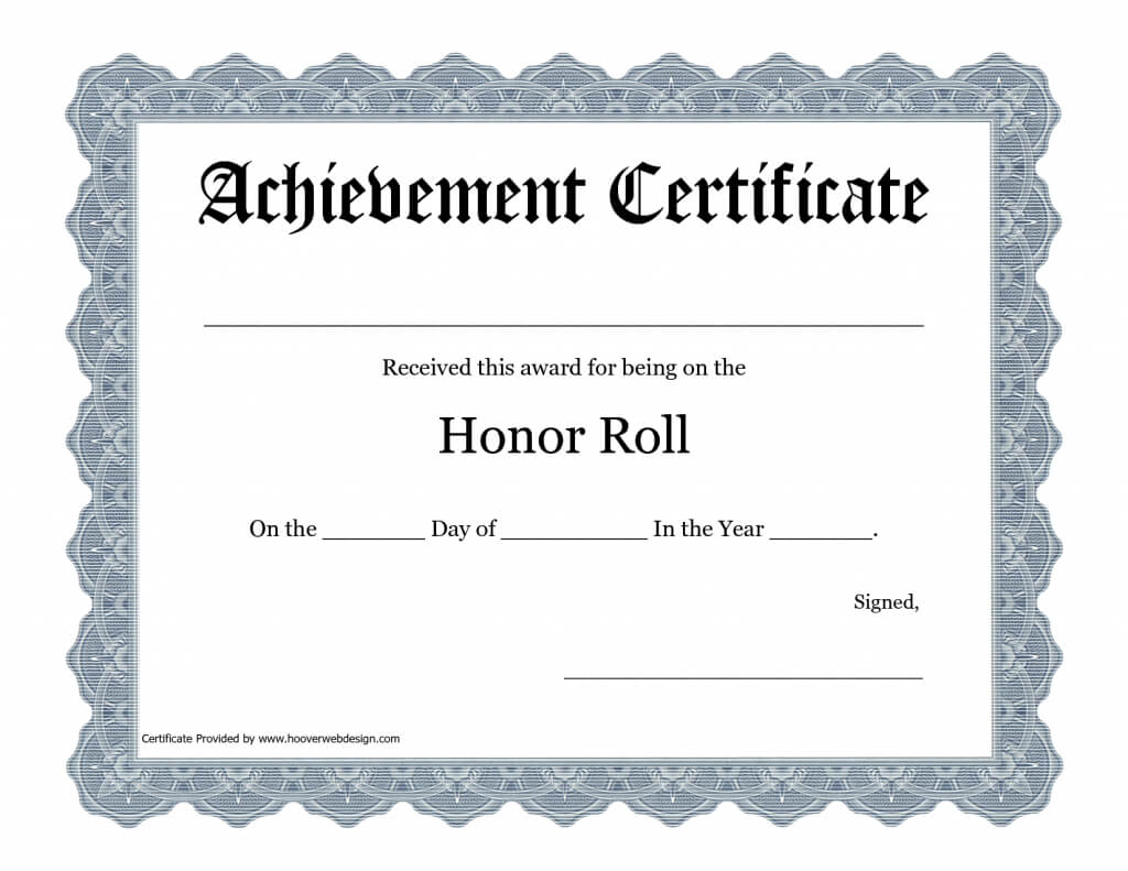 Printable Certificate Pdfs Honor Roll | Printable Inside Golf Certificate Templates For Word