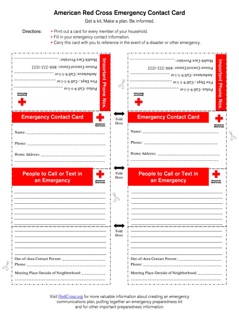 Printable Emergency Card Template – Fill Online, Printable Pertaining To In Case Of Emergency Card Template