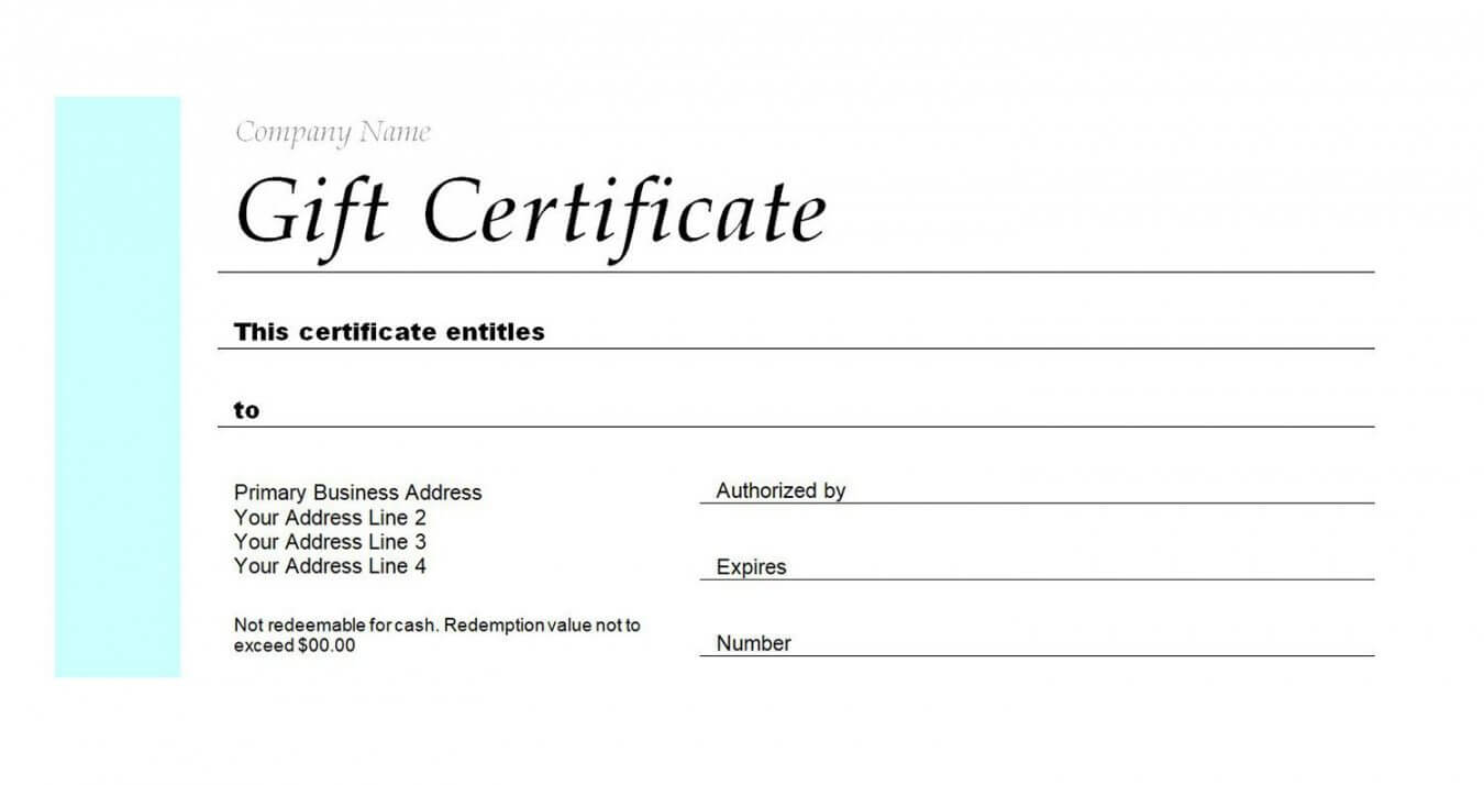 Printable Free Gift Certificate Templates You Can Customize In Homemade Gift Certificate Template
