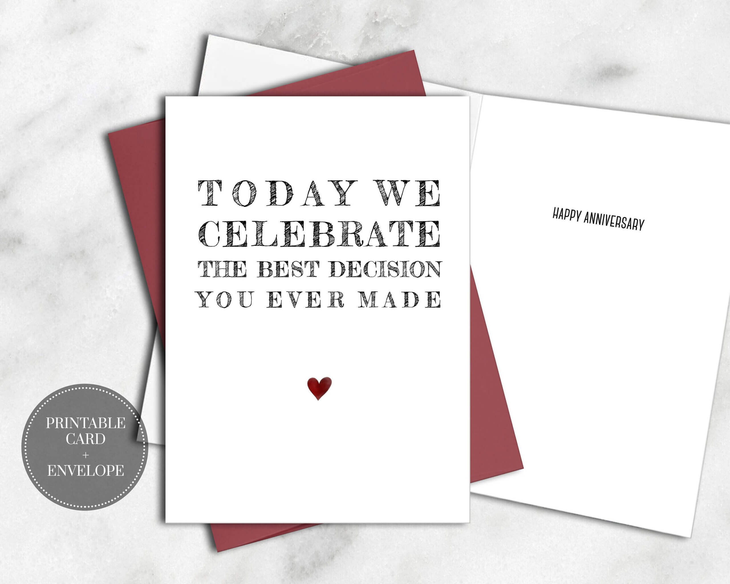 Printable Funny Anniversary Card For Him Instant Download With Decision Card Template