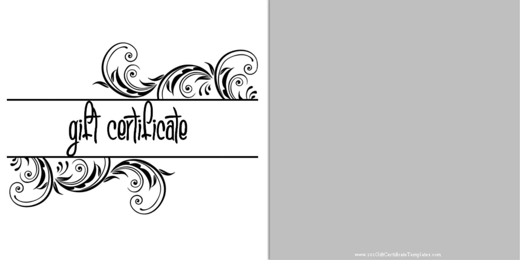 Printable Gift Certificate Templates Throughout Black And White Gift Certificate Template Free