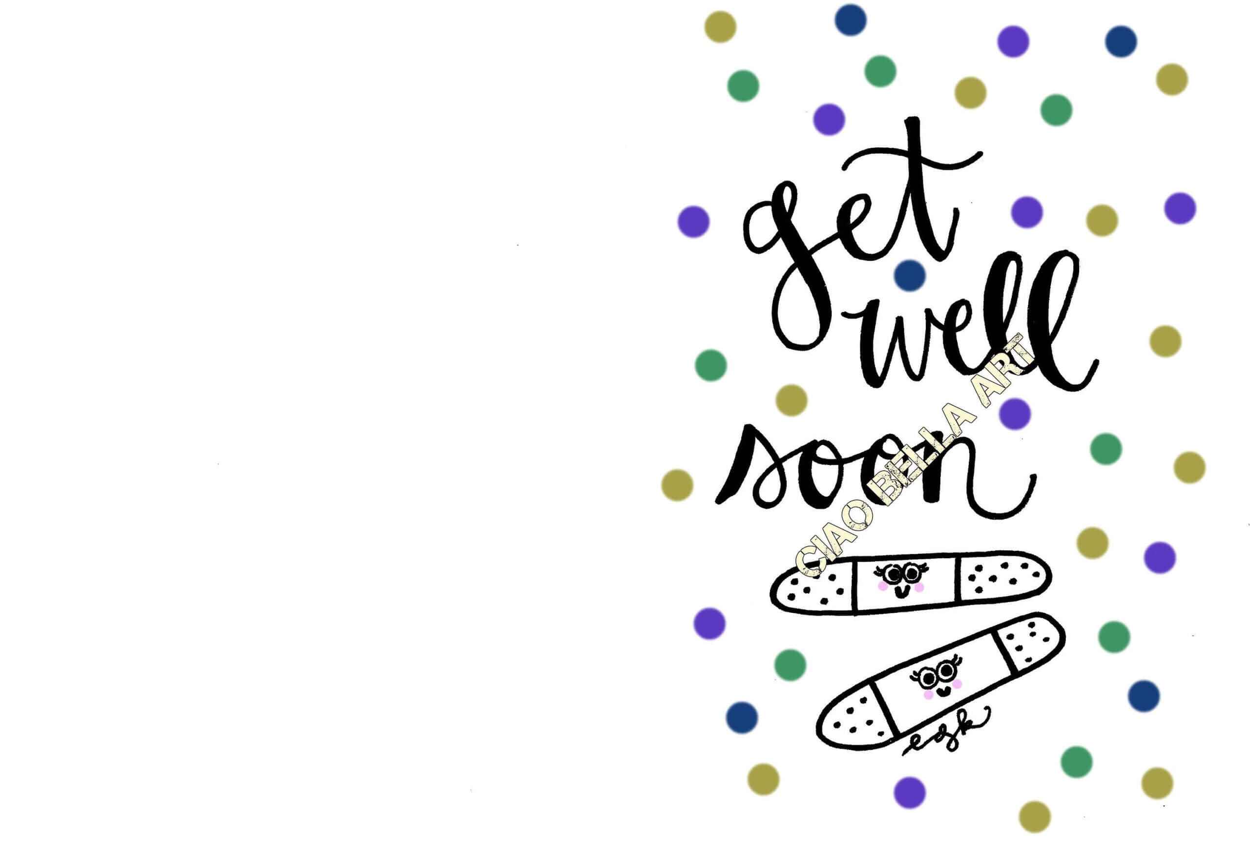 Printable Hand Lettered Get Well Soon Card | Hand Lettering Inside Get Well Soon Card Template