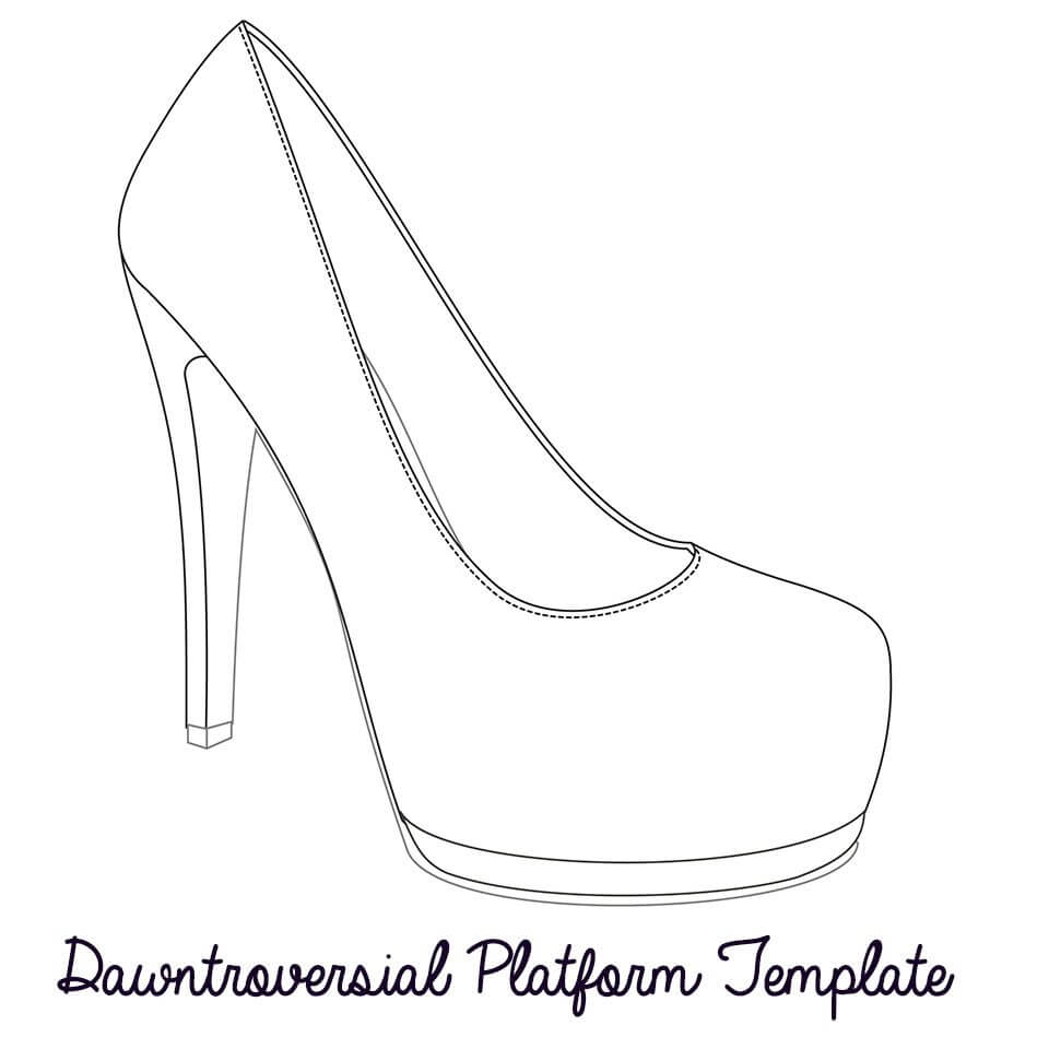 Printable High Heel Stencil Best Photos Of <B>High Heel Within High Heel Shoe Template For Card