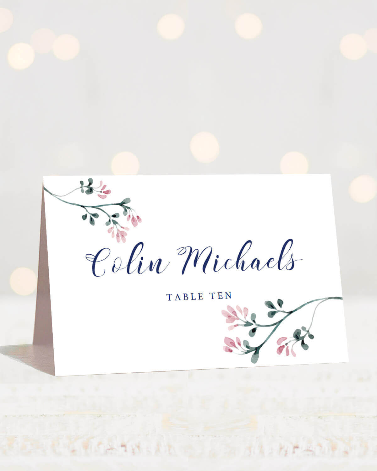 Printable Place Cards Wedding Name Cards Wedding Seating Cards Diy  Watercolor Wedding Seating Place Cards Floral Wedding Template Navy Spg1 In Michaels Place Card Template