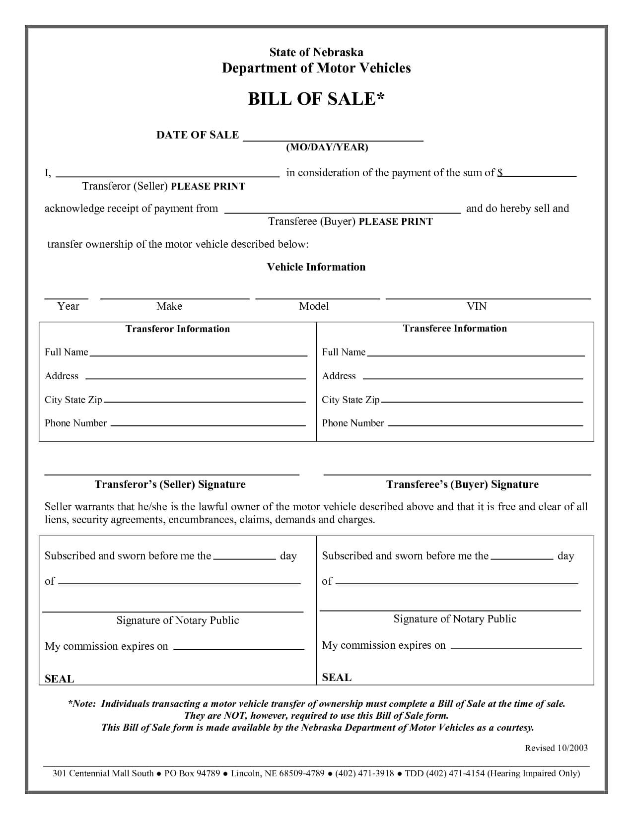 Printable Sample Auto Bill Of Sale Form | Receipt Template Regarding Certificate Of Origin For A Vehicle Template