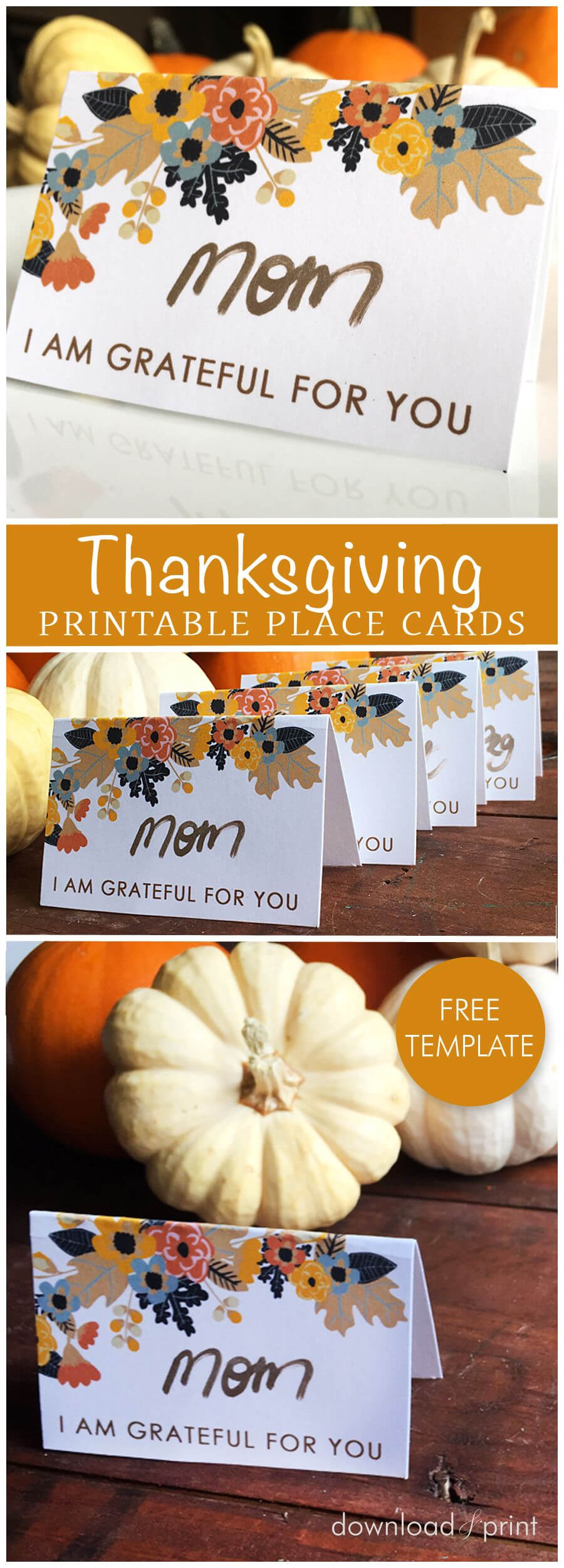 Printable Thanksgiving Place Card | Thanksgiving Place Cards Regarding Thanksgiving Place Cards Template