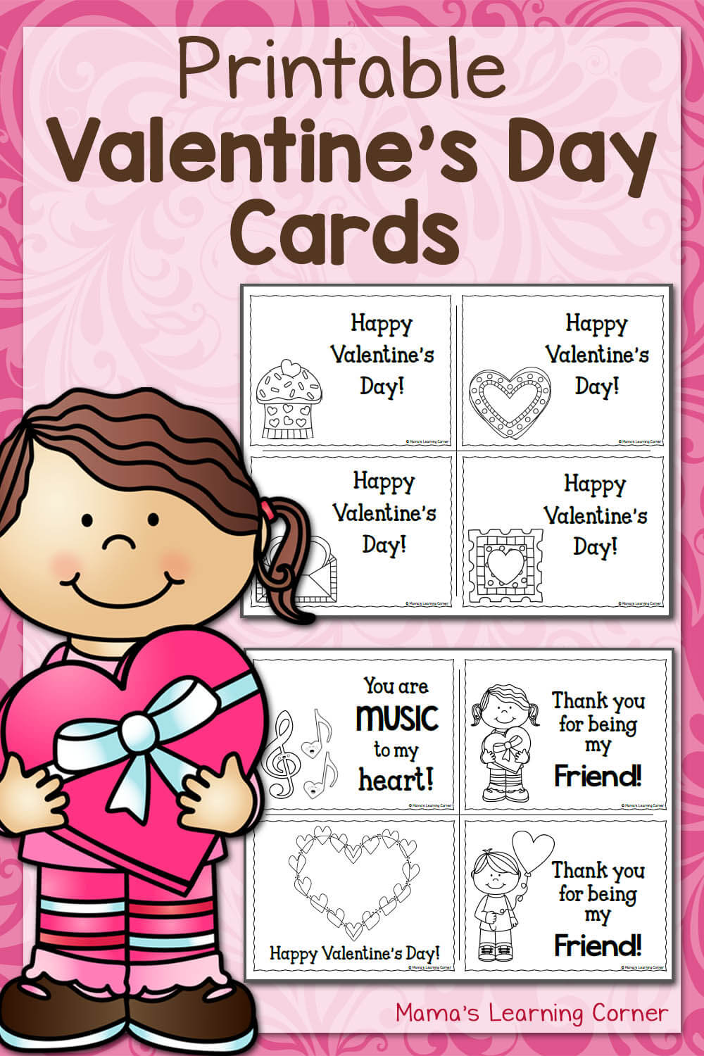 Printable Valentine's Day Cards – Mamas Learning Corner Regarding Valentine Card Template For Kids