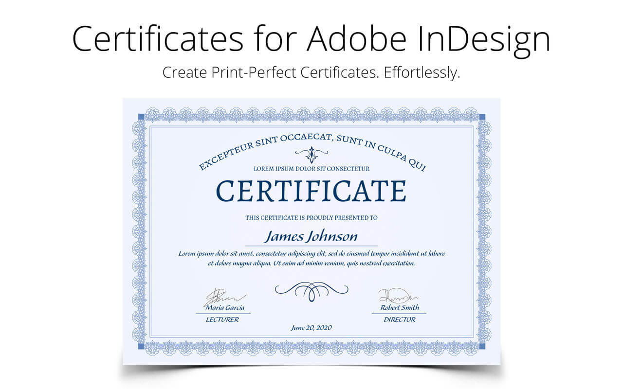 Printperfect – Certificate Templates For Indesign Throughout Indesign Certificate Template