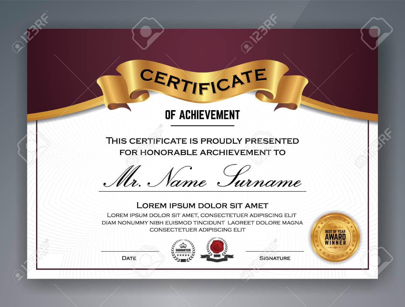 Professional Award Certificate Template – Yatay With Regard To Professional Award Certificate Template