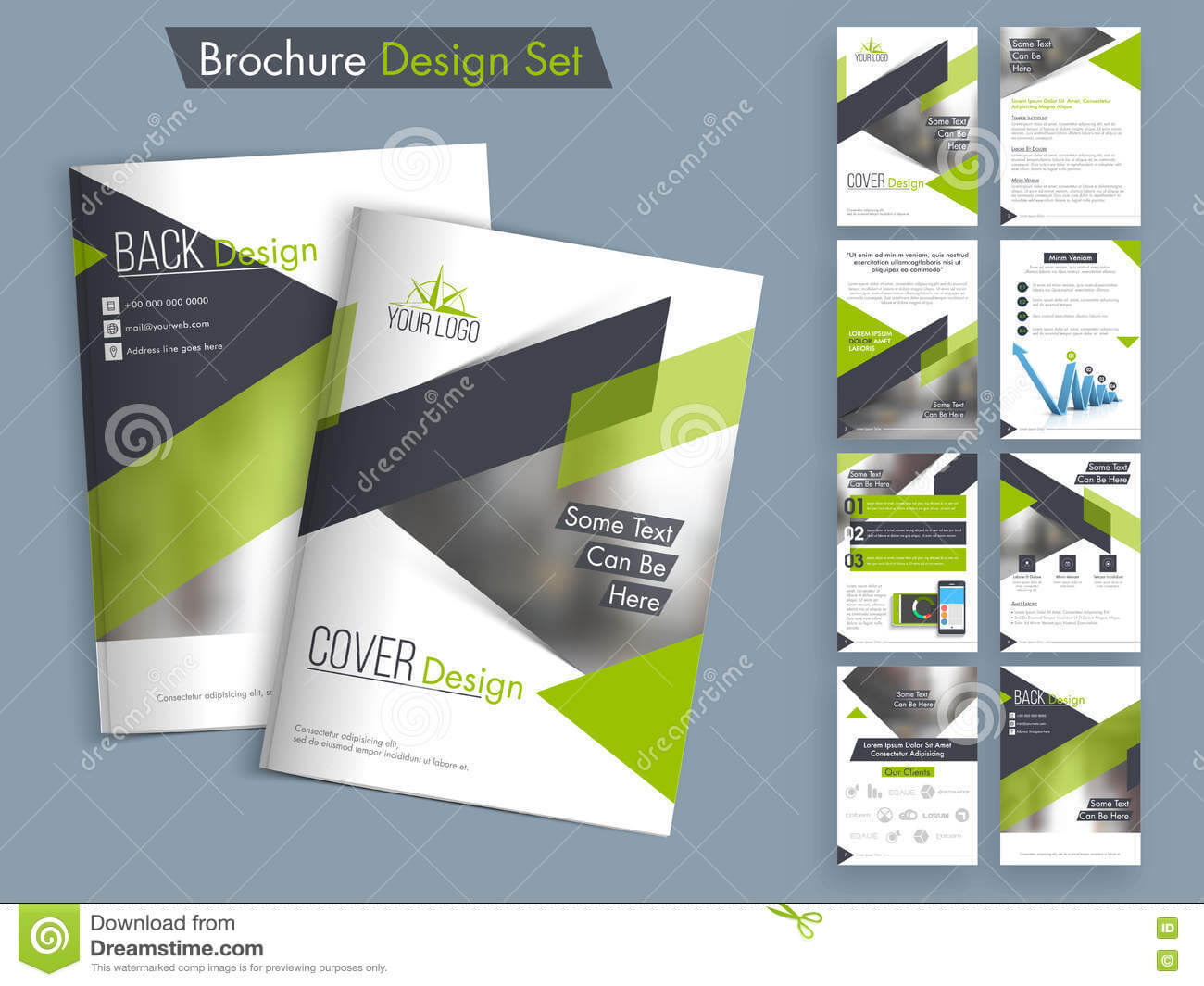 Professional Business Brochure, Template Or Flyer Set. Stock Inside Professional Brochure Design Templates