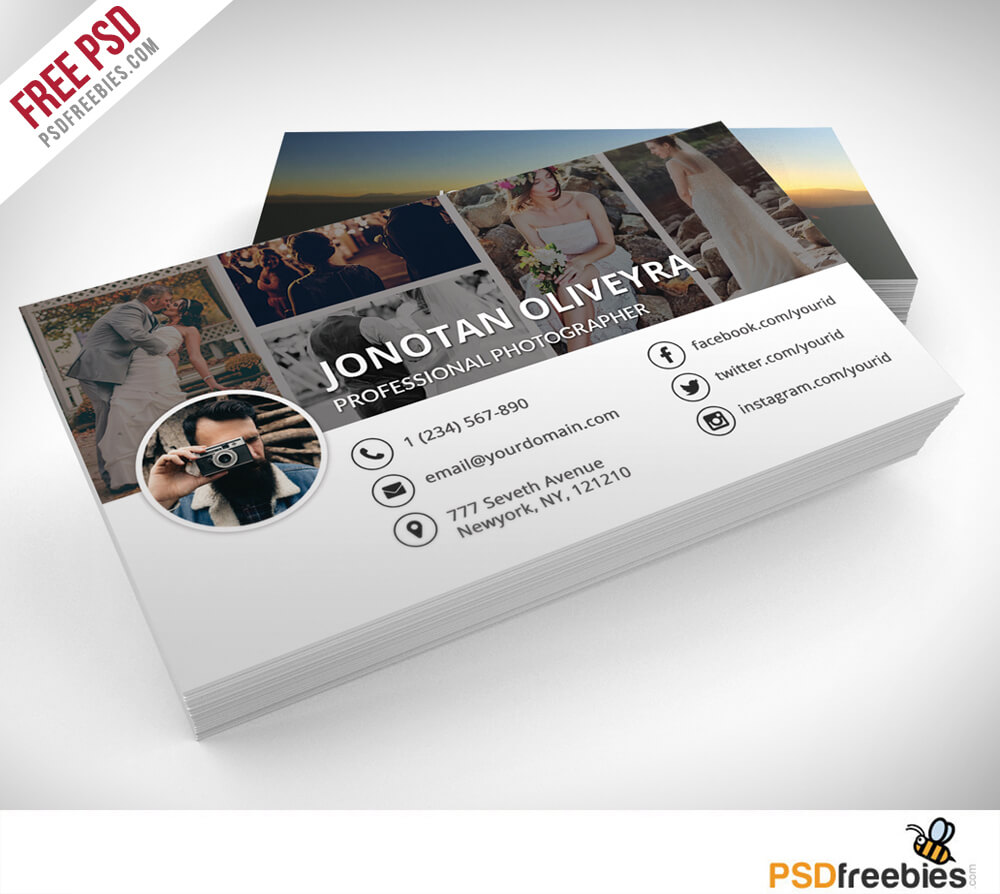 Professional Photographer Business Card Psd Template Freebie Within Photography Business Card Template Photoshop