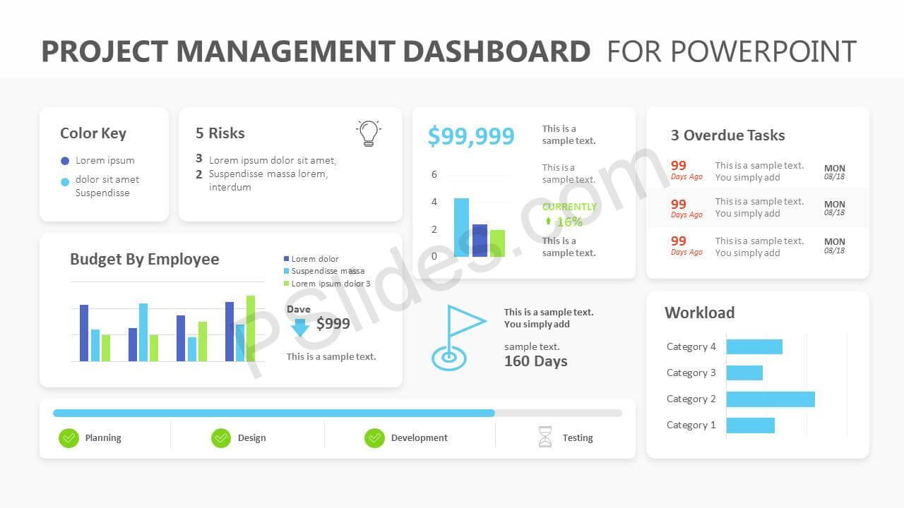 Project Management Dashboard Powerpoint Template – Pslides Pertaining To Project Dashboard Template Powerpoint Free