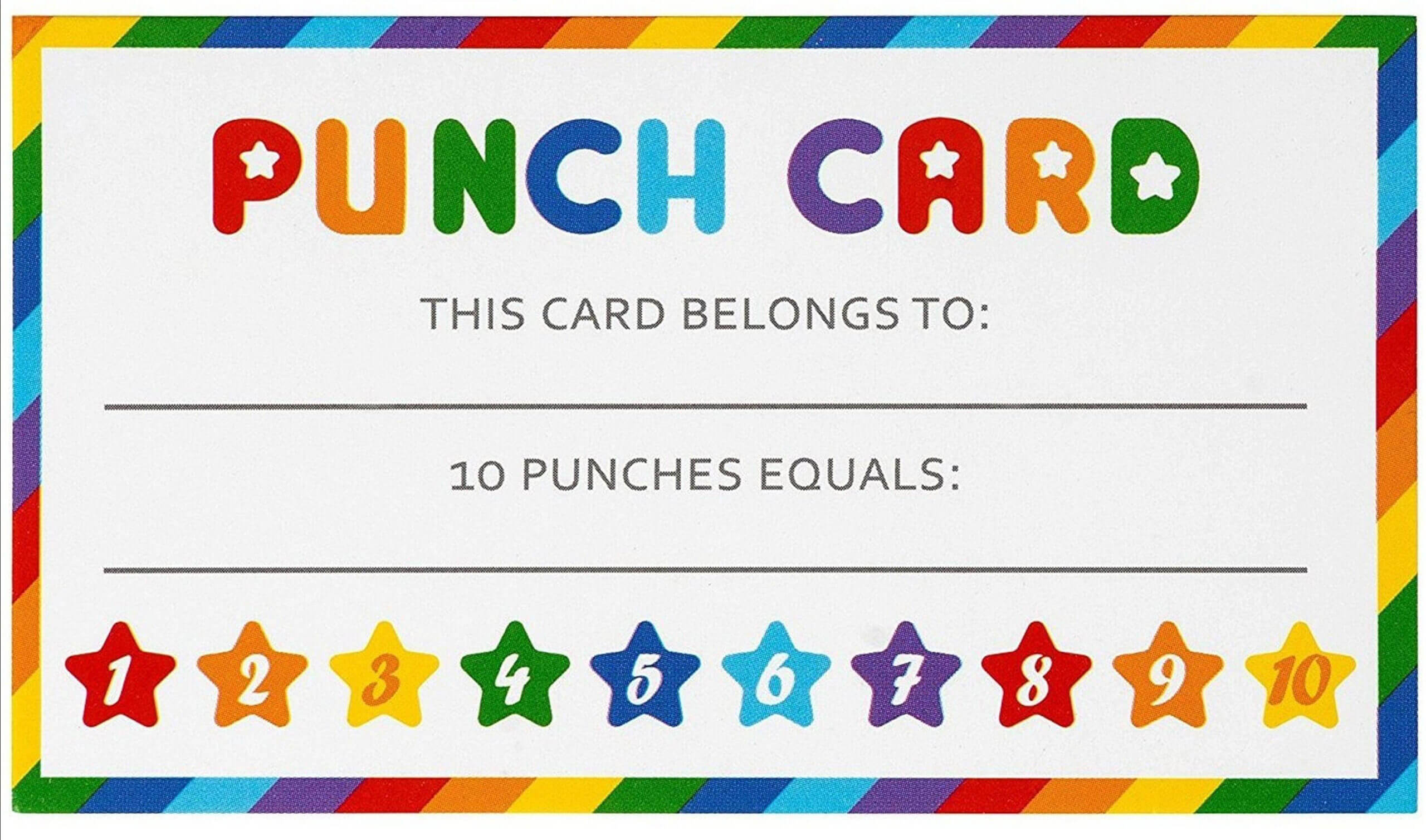 Punch Card Download Pdf/21 Punch Cards Pdf File/to Do Punch In Reward Punch Card Template