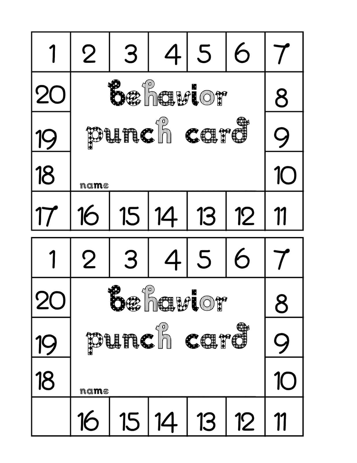Punch Card Template Free ] - Free Printable Punch Card Intended For Free Printable Punch Card Template