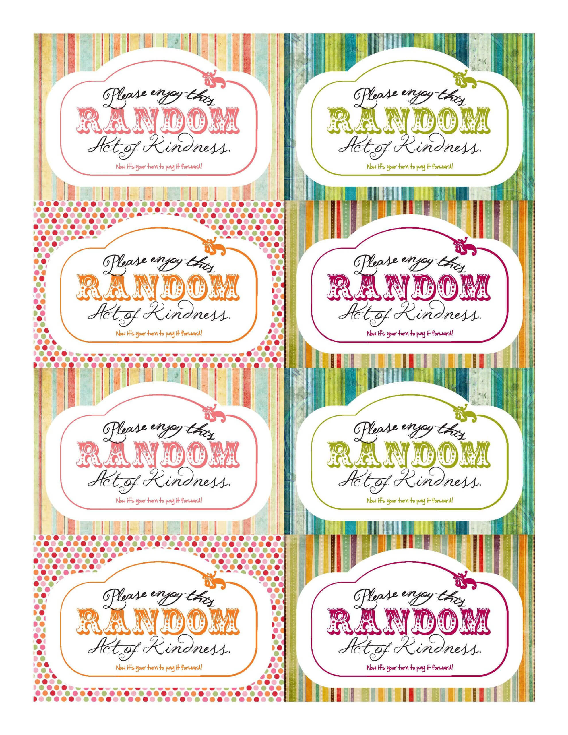 Random Acts Of Kindness Printables | Printable Cards, Acting Pertaining To Random Acts Of Kindness Cards Templates