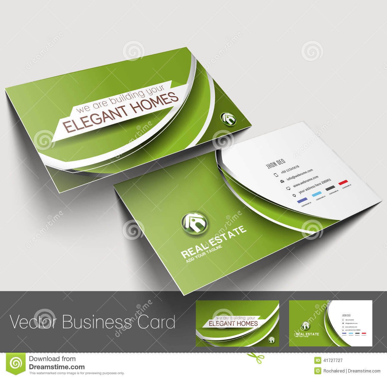 Real Estate Agent Business Card Stock Vector – Illustration For Real Estate Agent Business Card Template