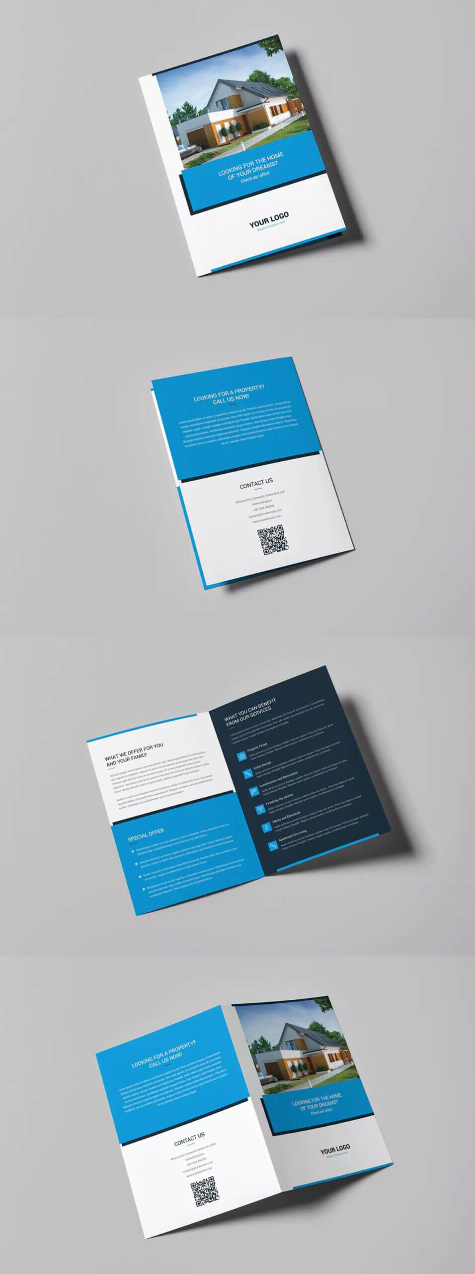 Real Estate Bi Fold Brochure Template – A4 And Us Letter Throughout Letter Size Brochure Template