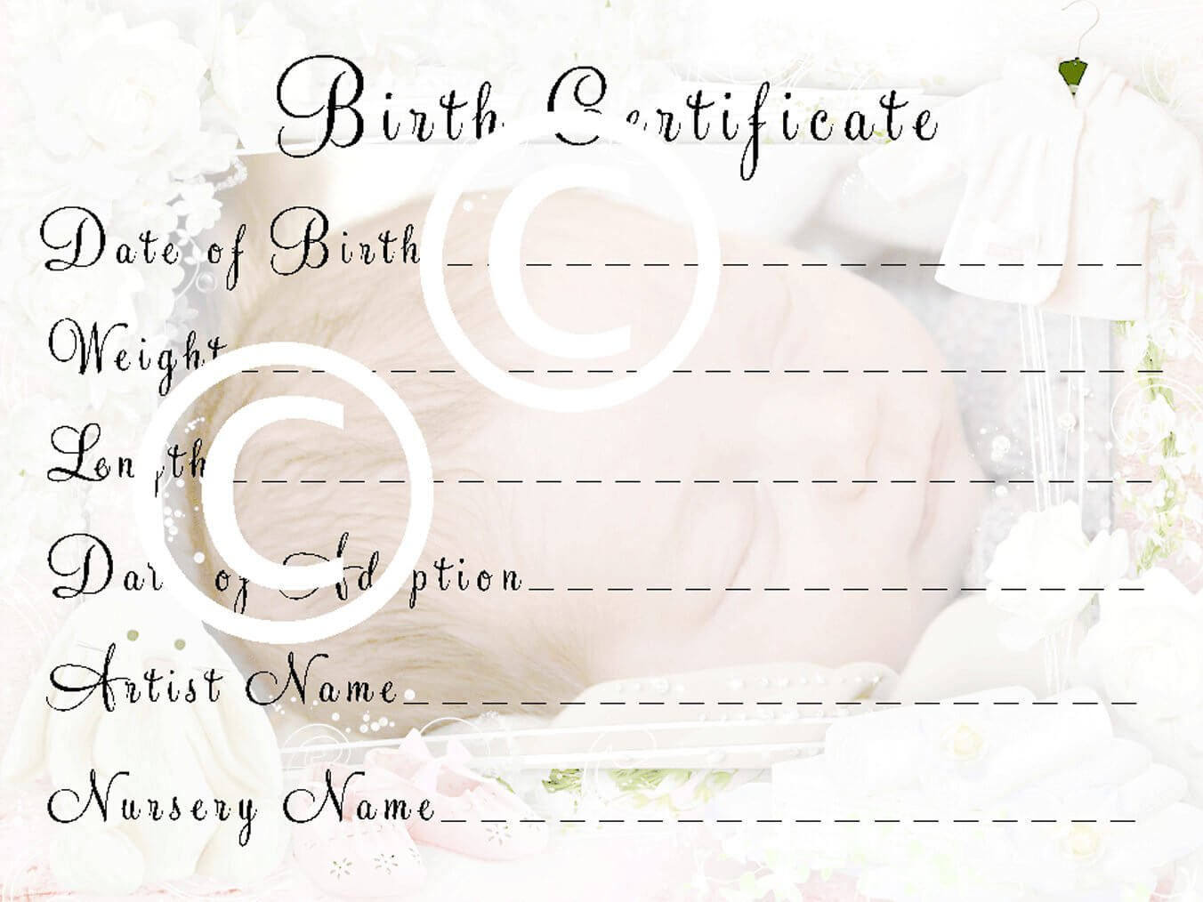 Reborn Birth Certificate Template Free In Baby Doll Birth Certificate Template