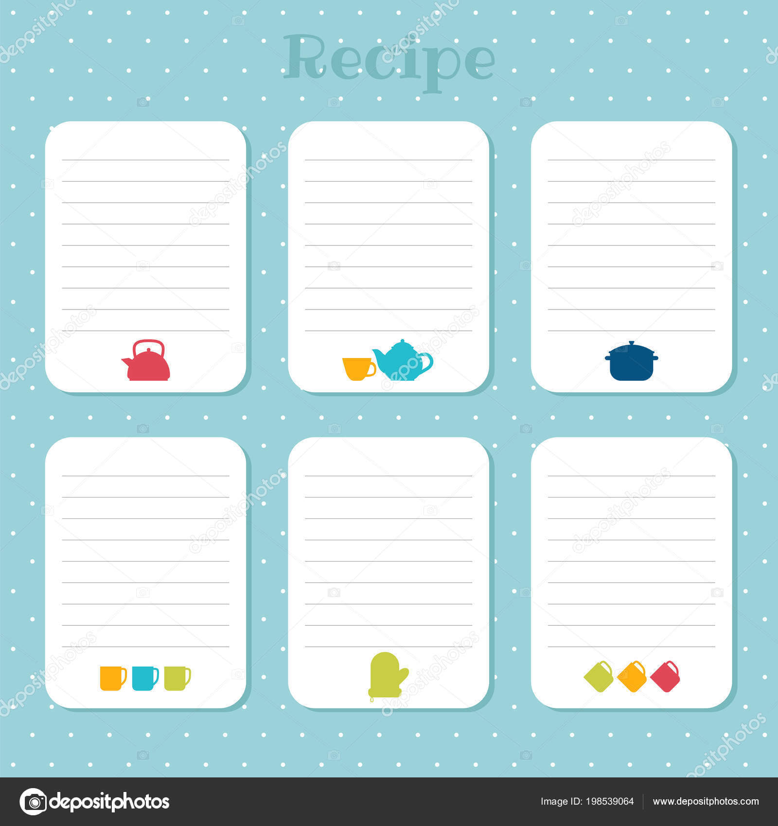 Recipe Card Templates | Recipe Cards Set Cooking Card With Restaurant Recipe Card Template