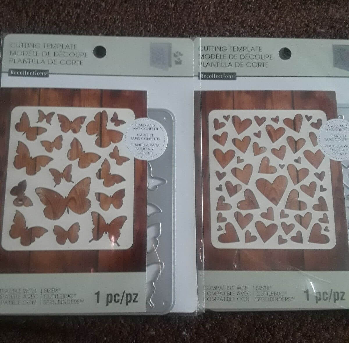 Recollections Cutting Template Butterfly 1 Piece Hearts 1 Piece In Recollections Card Template