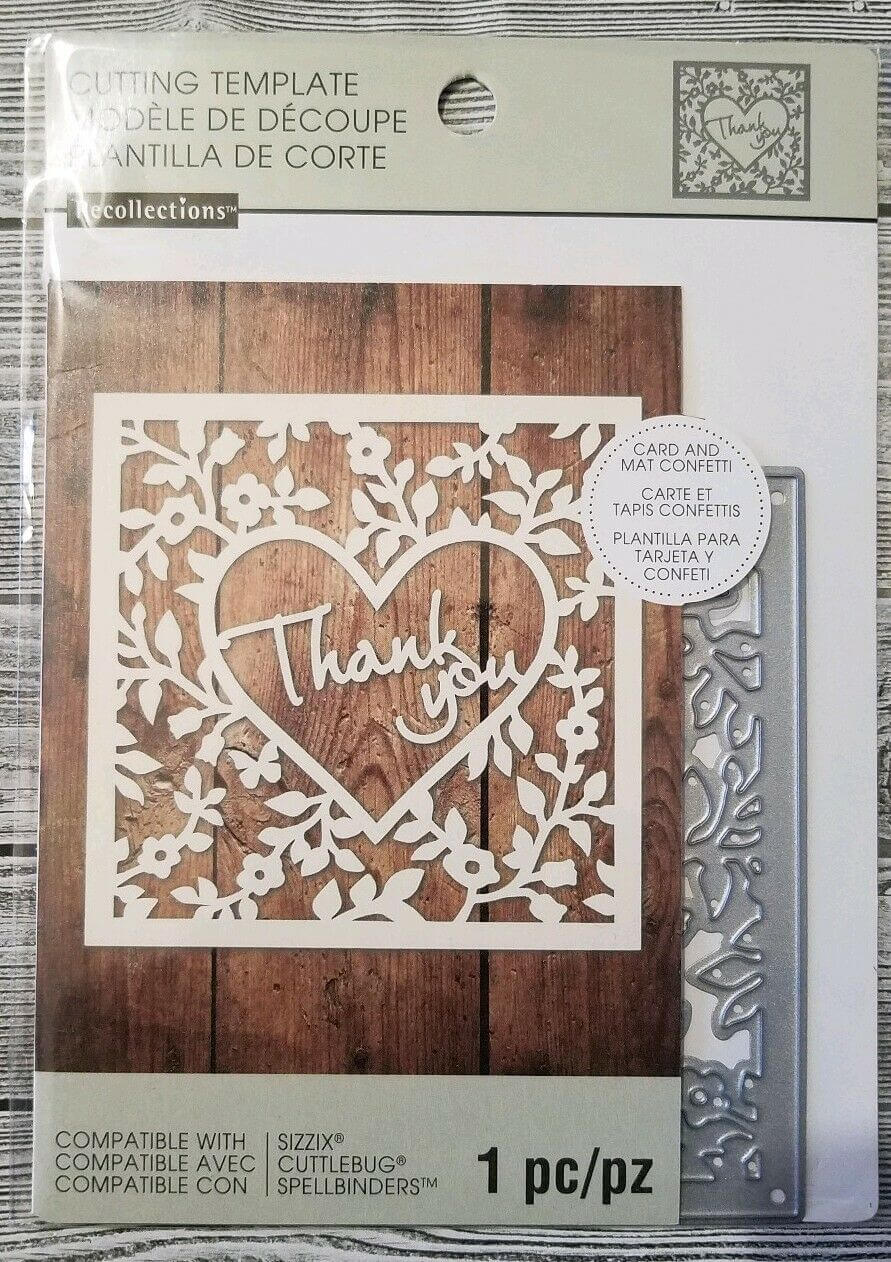 Recollections Thank You Card Confetti 1 Cutting Die Template 542692 With Regard To Recollections Card Template