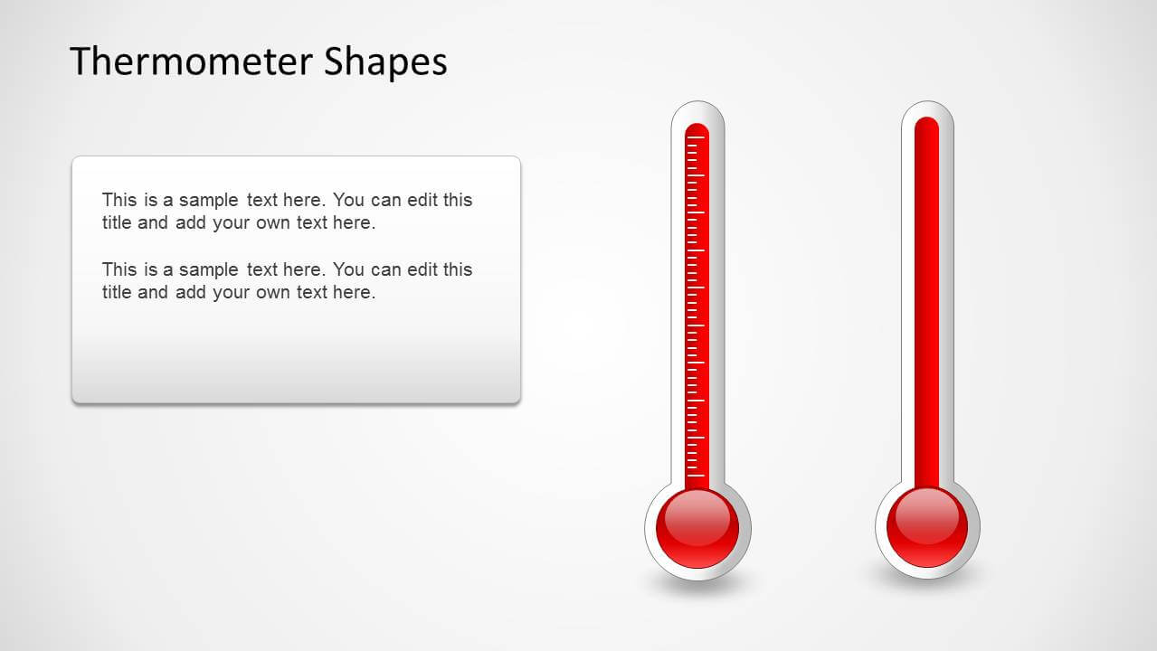 Red Thermometer Shape Template For Powerpoint – Slidemodel Intended For Powerpoint Thermometer Template