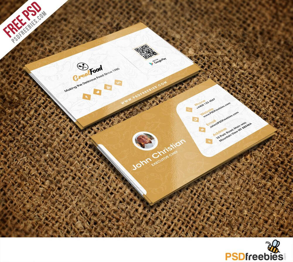Restaurant Chef Business Card Template Free Psd | Free For Restaurant Business Cards Templates Free