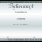 Retirement Certificate | Templates At Allbusinesstemplates Within Retirement Certificate Template