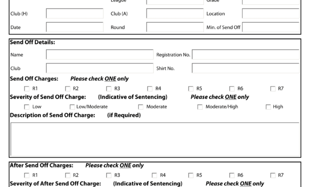 Football Referee Game Card Template