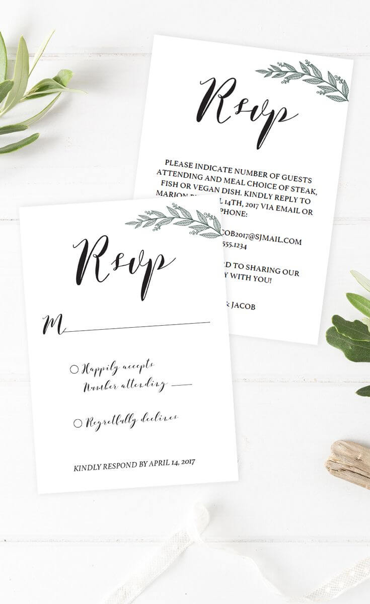 Rustic Wedding Rsvp Cards Wedding Response Cards Wedding Intended For Template For Rsvp Cards For Wedding
