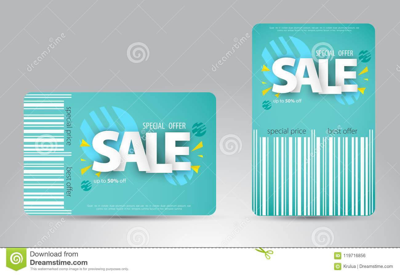 Sale Card Template Design For Your Business. Stock Vector Within Credit Card Templates For Sale