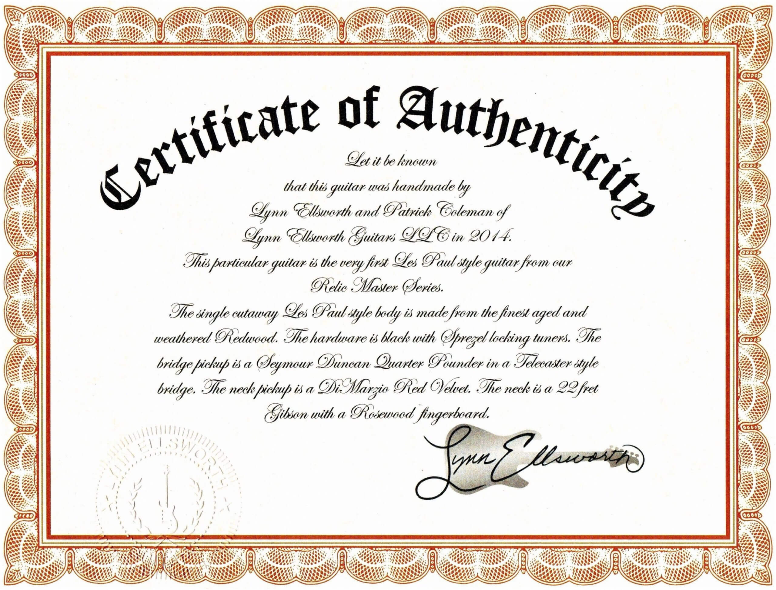 Sample Certificate Of Authenticity Photography Best Of Pertaining To Certificate Of Authenticity Photography Template